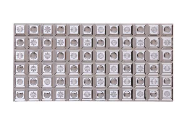 کاشی تک گل کارو نقره ای